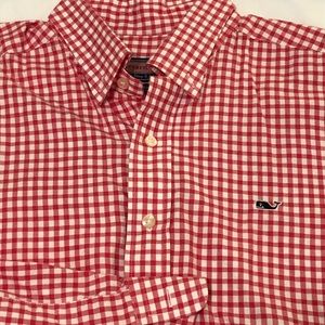 Vineyard Vines Gingham Whale shirt Medium